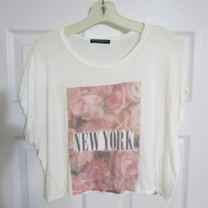 RARE Brandy Melville New York Roses Tee